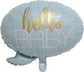 Hello-Baby-Spreekwolkje-Blauw-Ballon