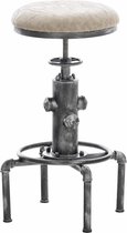 Clp Lumos Barkruk - Kunstleer - Grijs - Frame: Antiek-zilver