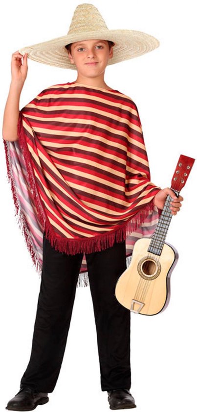 Poncho Mexicain WAZHAKU Costume Mexicain Alechandro Poncho Multicolore Pour Déguisement Mexicain