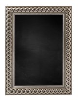 Zwart Krijtbord met Houten Lijst - Zilver - 56 x 56 cm - Lijstbreedte: 30 mm - Gevlochten