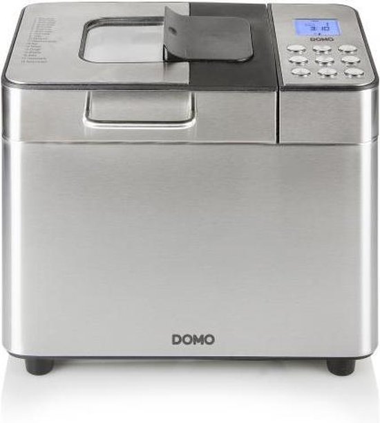 DOMO B3971 Broodbakmachine – 18 Programma’s – 500-1000g – Noten/Rozijnen Dispenser – Glutenvrij Programma – RVS - Domo