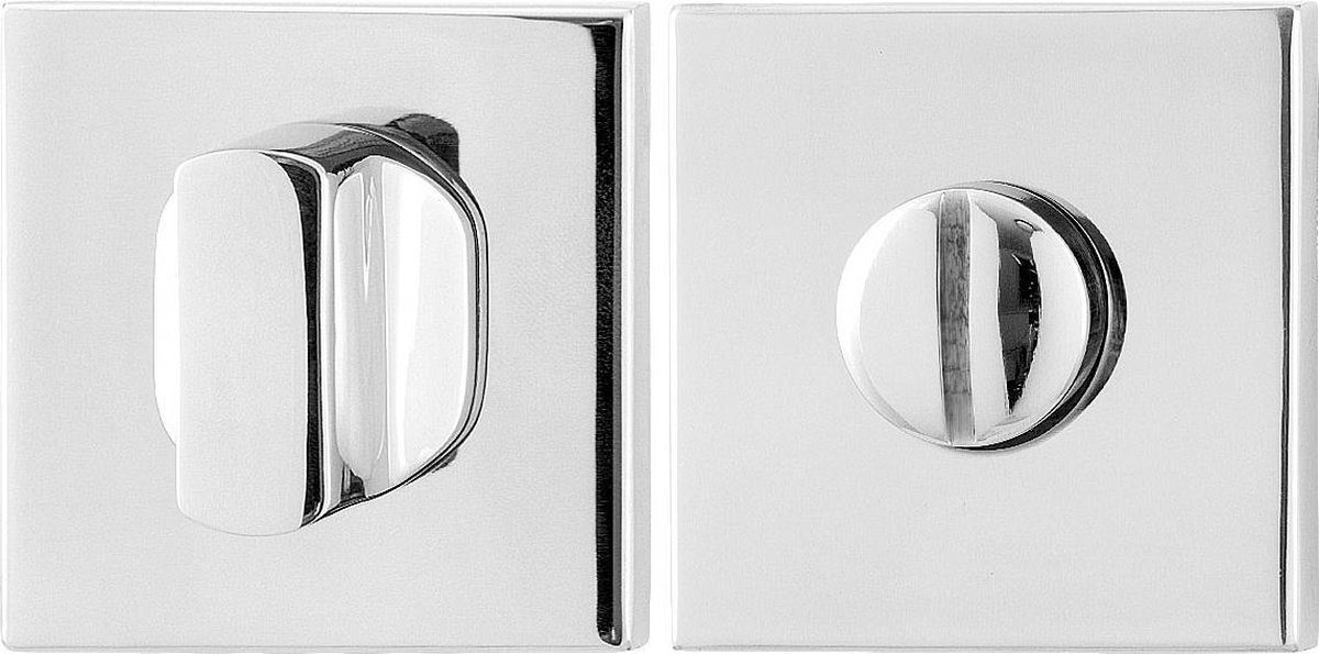 Toiletgarnituur - RVS gepolijst - RVS - GPF - Binnendeur - GPF0910.42 50x50x8mm stift 8mm RVS gepolijst grote knop