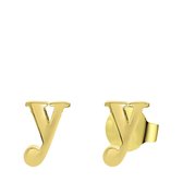 Goldplated oorbellen letter - Y