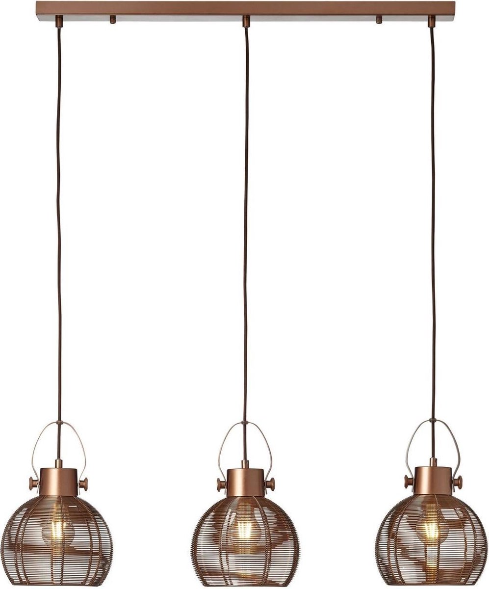 Brilliant Hanglamp Sambo, ronde basis, 3-lamps zwart