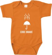Rompertjes baby met tekst - Code oranje- Romper oranje - Maat 74/80