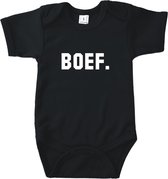 Rompertjes baby met tekst - Boef - Romper zwart - Maat 62/68