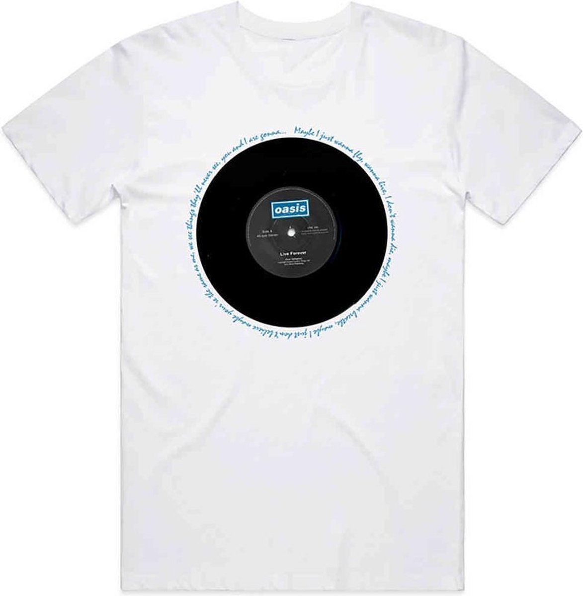 Oasis Heren Tshirt -XL- Live Forever 