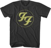 Foo Fighters Heren Tshirt -S- Gold FF Logo Zwart