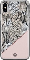 iPhone X/XS hoesje siliconen - Snake print | Apple iPhone Xs case | TPU backcover transparant