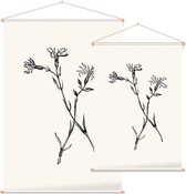 Echte Koekoeksbloem zwart-wit (Ragged Robin) - Foto op Textielposter - 40 x 60 cm