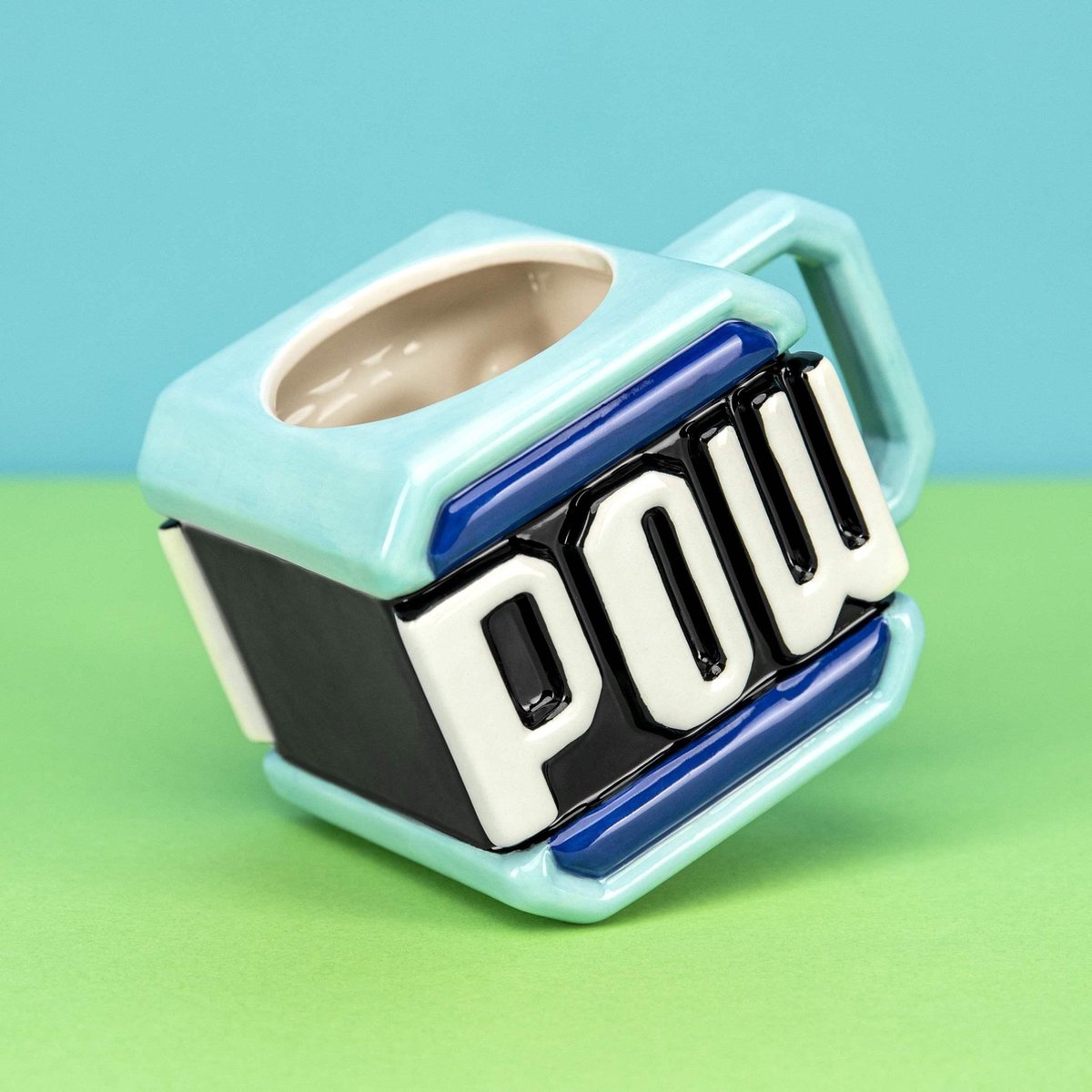 Super Mario - Pow Block Mok - Blauw