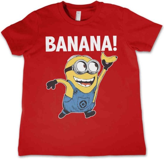 Minions Kinder Tshirt -Kids tm 6 jaar- Banana! Rood