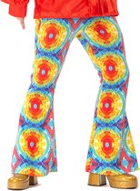 Original Replicas - Hippie Kostuum - Jaren 60 Batik Flower Power Hippie Festival Broek Man - multicolor - Extra Small - Carnavalskleding - Verkleedkleding
