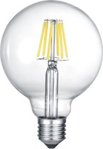Lampe LED - Filament - Trion Globin - Raccord E27 - 8W - Blanc Chaud 2700K - Transparent Clair - Verre