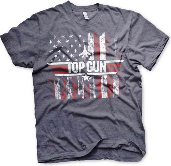 Top Gun Heren Tshirt -XL- America Blauw