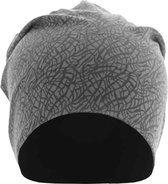 MSTRDS - Printed Jersey Beanie Elephant dk.gy-lt.gy/bk one size Beanie Muts - Bruin