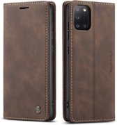 caseme - Hoesje geschikt voor Samsung Galaxy A31 - wallet book case - magneetsluiting - donker bruin