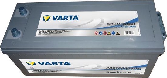 Varta LAD210 Professional Deep Cycle AGM Accu 12V 210Ah 1180A 4016987144633  | bol.com