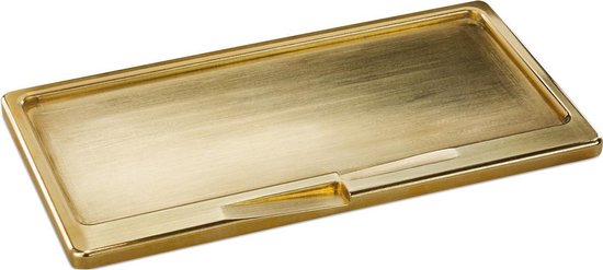 server Speel gouden Kaarsenbord/plateau - rechthoekig - metaal - goud - 9 x 17 cm -  Kaarsenonderzetter | bol.com