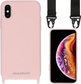 iMoshion Color Backcover met koord hoesje - Nylon Strap iPhone Xs / X hoesje - Roze