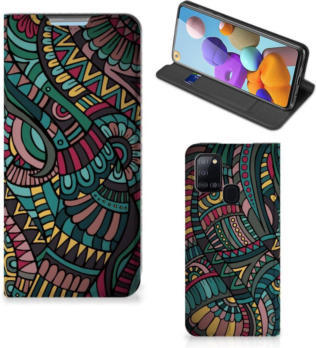 Samsung Galaxy A21s Hoesje met Magneet Aztec