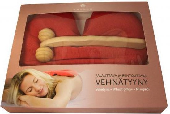 Foto: Emendo hartvormig tarwe kussen massage roller