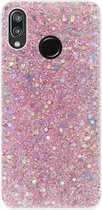 ADEL Premium Siliconen Back Cover Softcase Hoesje Geschikt voor Huawei P20 Lite (2018) - Bling Bling Roze