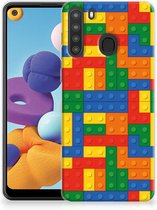 Leuk TPU Back Cover Geschikt voor Samsung Galaxy A21 Hoesje Customize Blokken