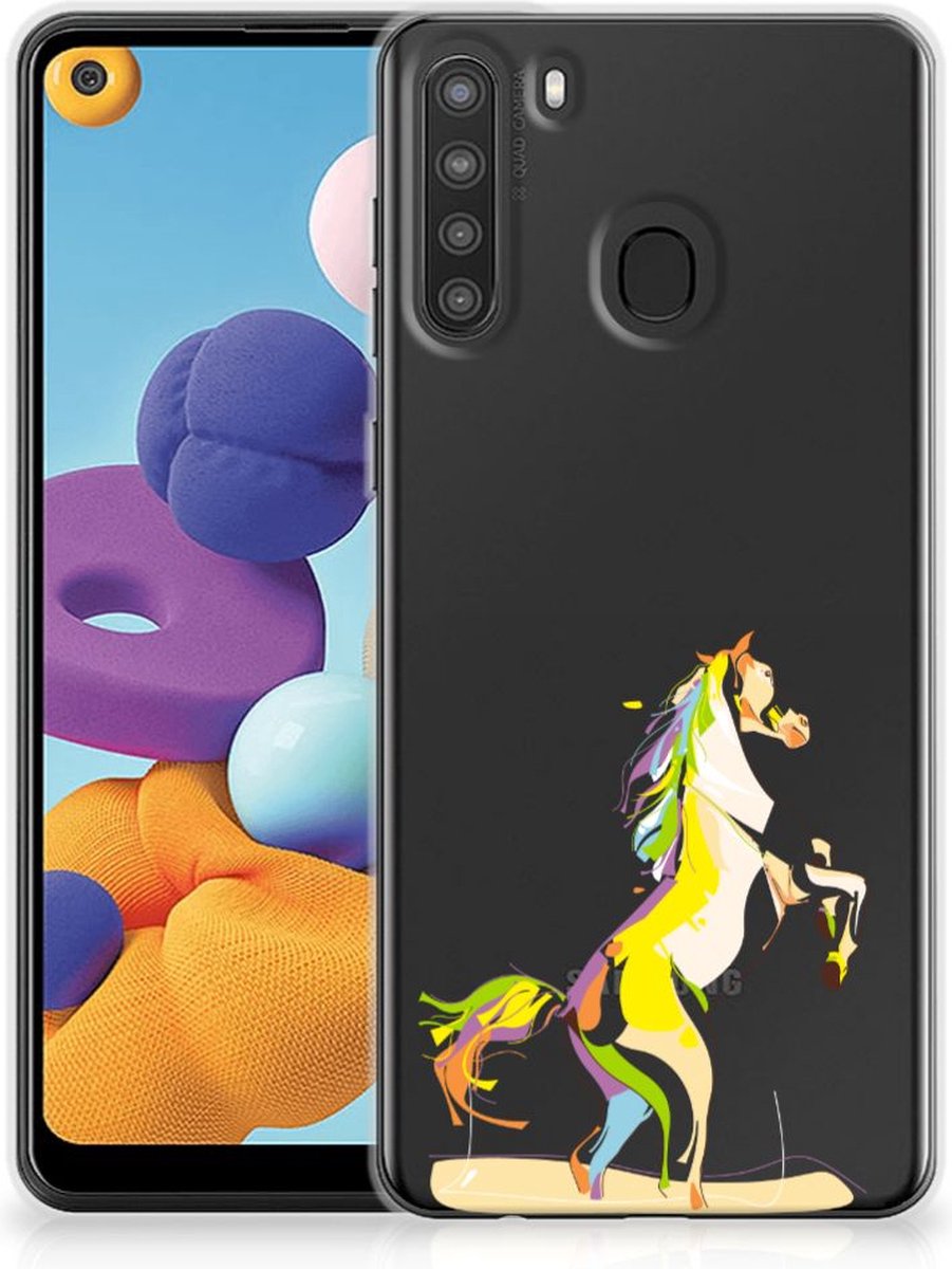 Samsung Galaxy A21 Telefoonhoesje met Naam Horse Color