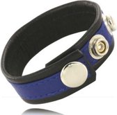LEATHER BODY | Leather Body Cock And Ball Strap With Snaps - Black And Blue