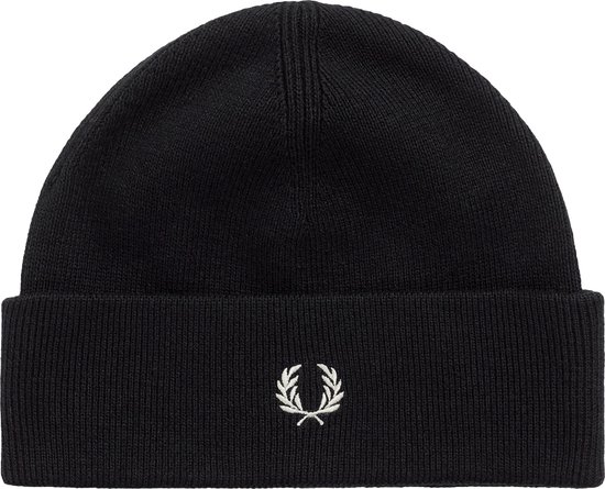 glans Conciërge tieners Fred Perry merino wol beanie muts - marine blauw - Maat: One size | bol.com