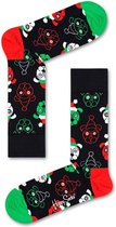 Happy Socks Santa Dog Sokken | Zwart/Rood/Groen | Maat 41-46