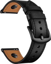 SmartphoneClip® Leer zwart met schroef bandje geschikt voor Samsung Galaxy Watch 46mm