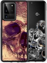 GSM Hoesje Geschikt voor Samsung Galaxy S20 Ultra Silicone Back Case met Zwarte rand Skullhead