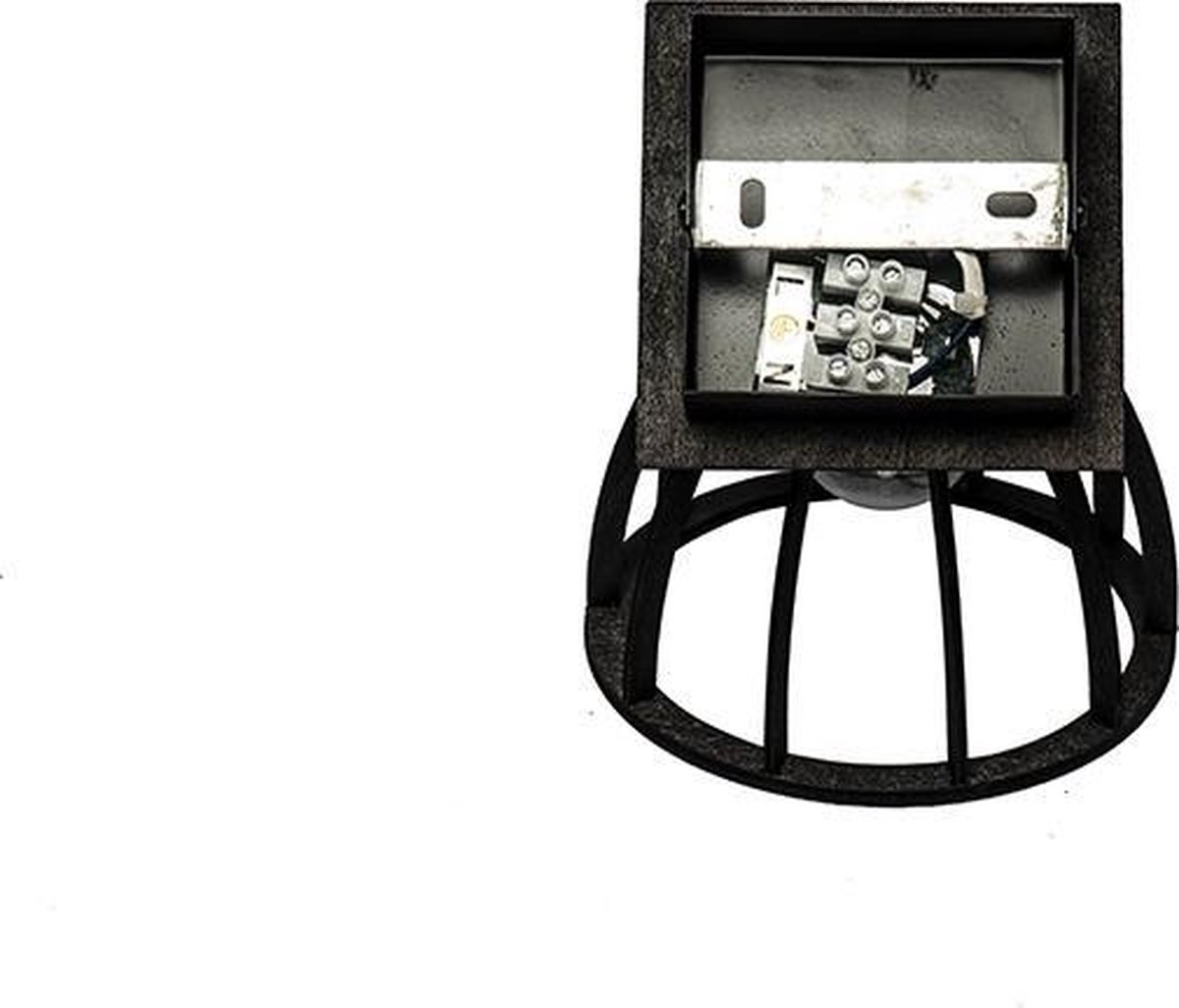 QAZQA - Industrieel | Industrie wandlamp zwart met hout QAZQA - Industrieel | Industrie wandlamp zwart met hout