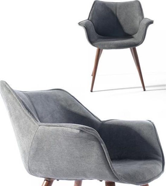 Kamer stoel - 2 stoelen - gewatteerd - Grijs | bol.com