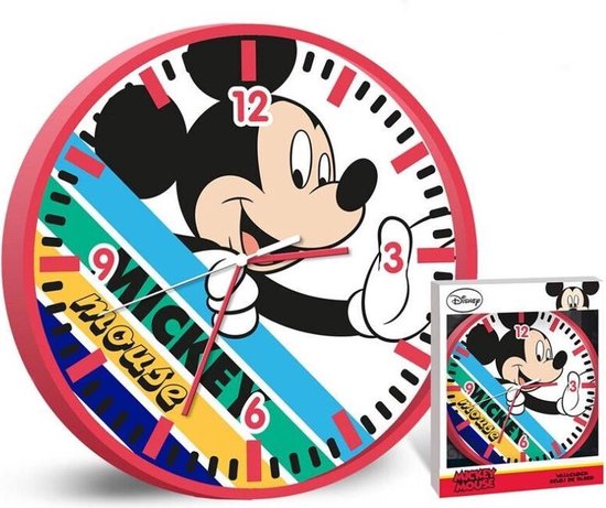Horloge Murale Disney Mickey Junior 25 Cm Rouge