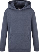 Fruit Of The Loom Kinder Unisex Sweatshirt Met Capuchon / Hoodie (Heather Marine)