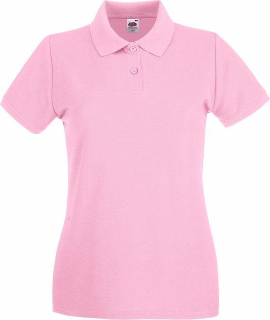 Fruit Of The Loom Vrouwen Dames-Fit Premium Poloshirt Met Korte Mouwen (Licht Rose)