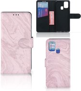GSM Hoesje Geschikt voor Samsung Galaxy M31 Flip Case Marble Pink