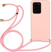 Cazy Soft TPU Nek Strap hoesje voor Samsung Galaxy S20 Ultra - Roze