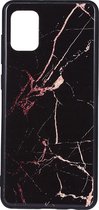 Shop4 - Samsung Galaxy A31 Hoesje - Harde Back Case Marmer Zwart