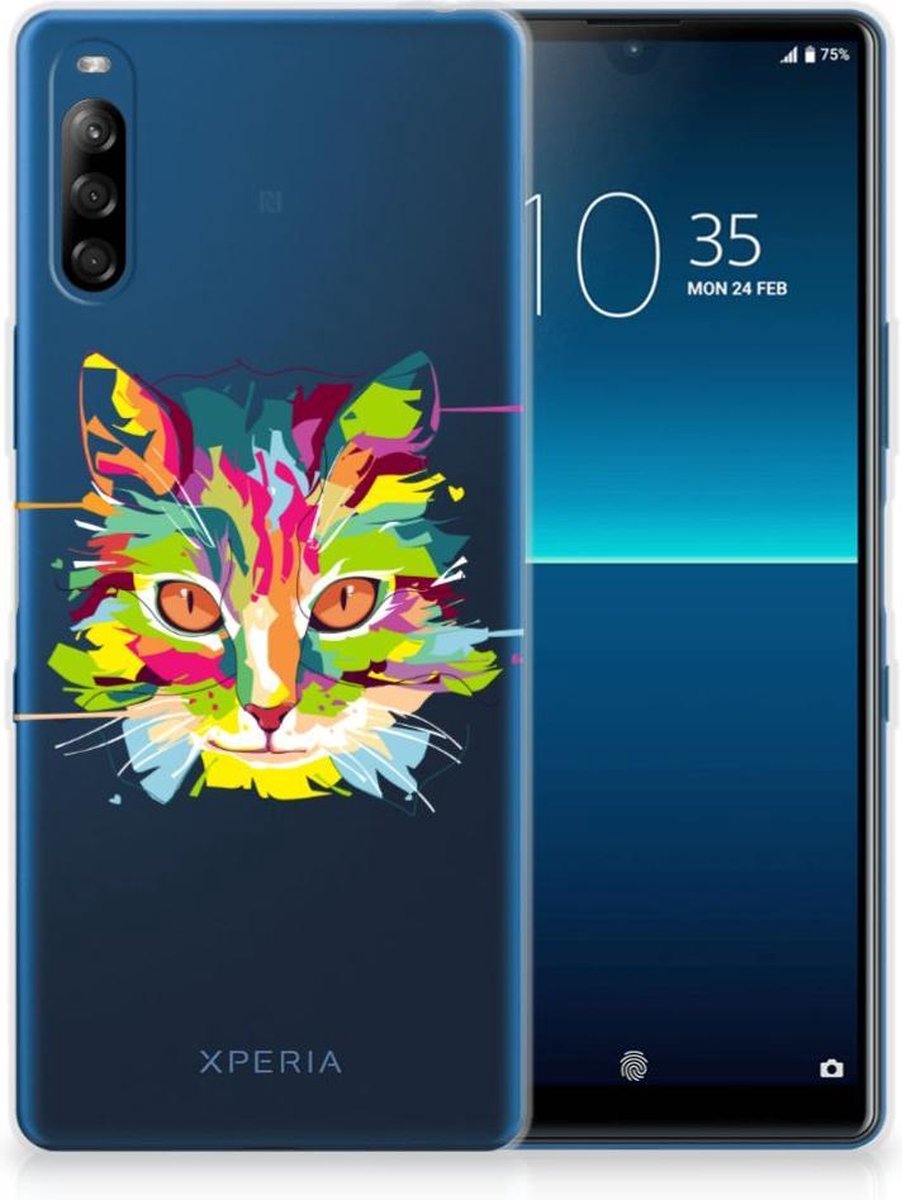 Sony Xperia L4 Telefoonhoesje met Naam Cat Color