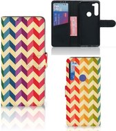 Leuk Telefoonhoesje Motorola G8 Power Smartphone Hoesje Zigzag Color