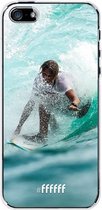 iPhone SE (2016) Hoesje Transparant TPU Case - Boy Surfing #ffffff