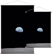 Earthrise viewing Earth from space (ruimtevaart) - Foto op Textielposter - 120 x 180 cm