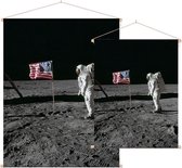 Armstrong photographs Buzz Aldrin (maanlanding) - Foto op Textielposter - 45 x 60 cm