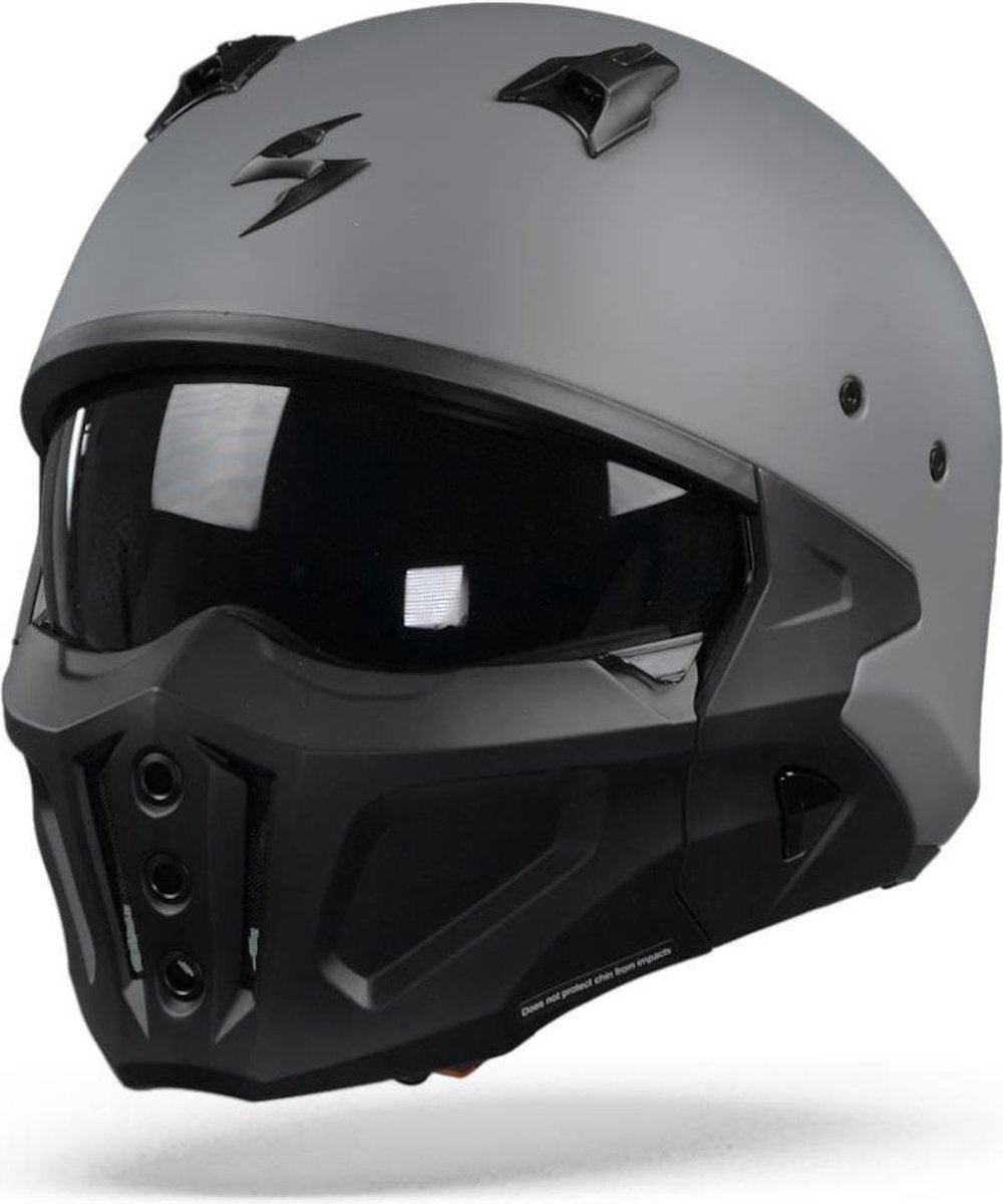 Scorpion Covert-X Solid Cement Grey Matt Jet Helmet S