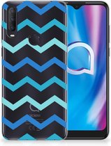 Telefoon Hoesje Alcatel 1S (2020) Siliconen Back Cover Zigzag Blauw
