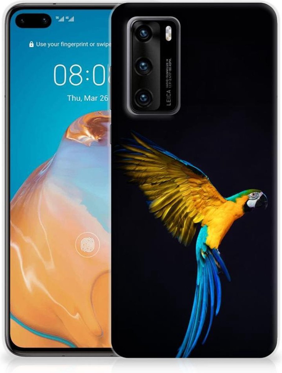 Huawei P40 TPU Hoesje Papegaai